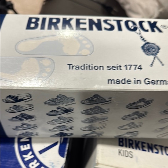 Birkenstock Navy and Cream Shearling Sandals size 35 US L4 narrow fit NWT - Picture 10 of 12